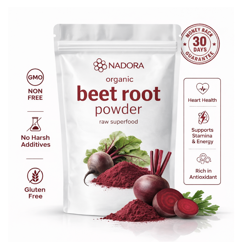 NADORA ORGANIC BEET ROOT POWDER - RESTORES HEALTHY CIRCULATION
