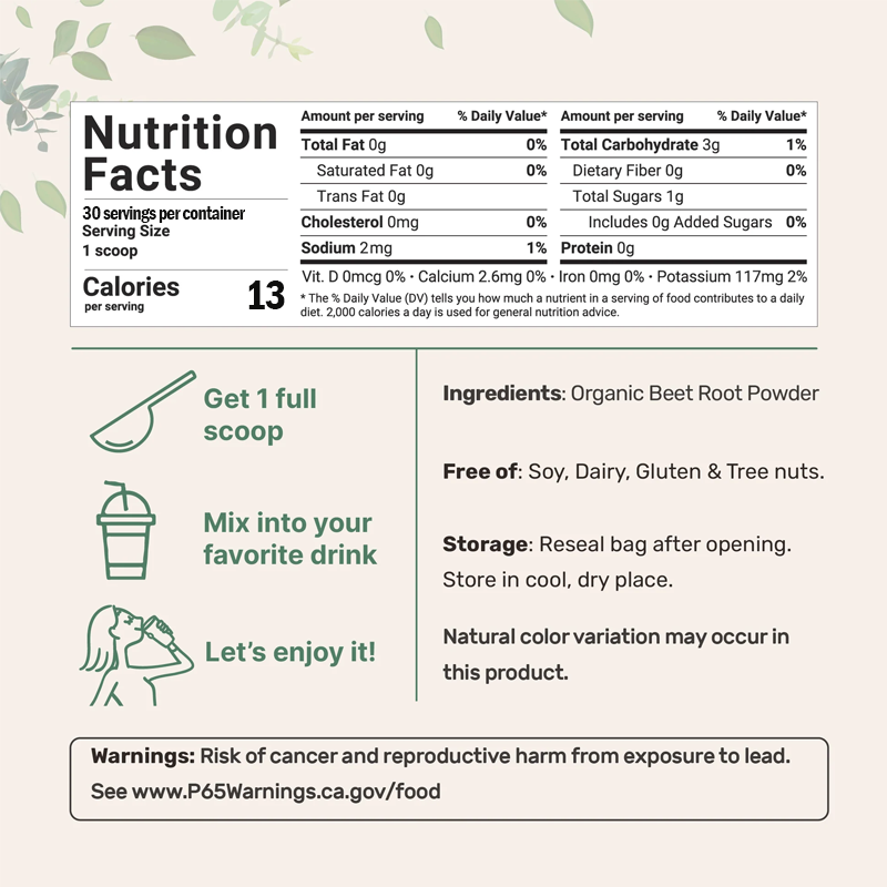 Nadora Beetroot Powder - 3,500mg of Pure Circulation Support in Every Serving*