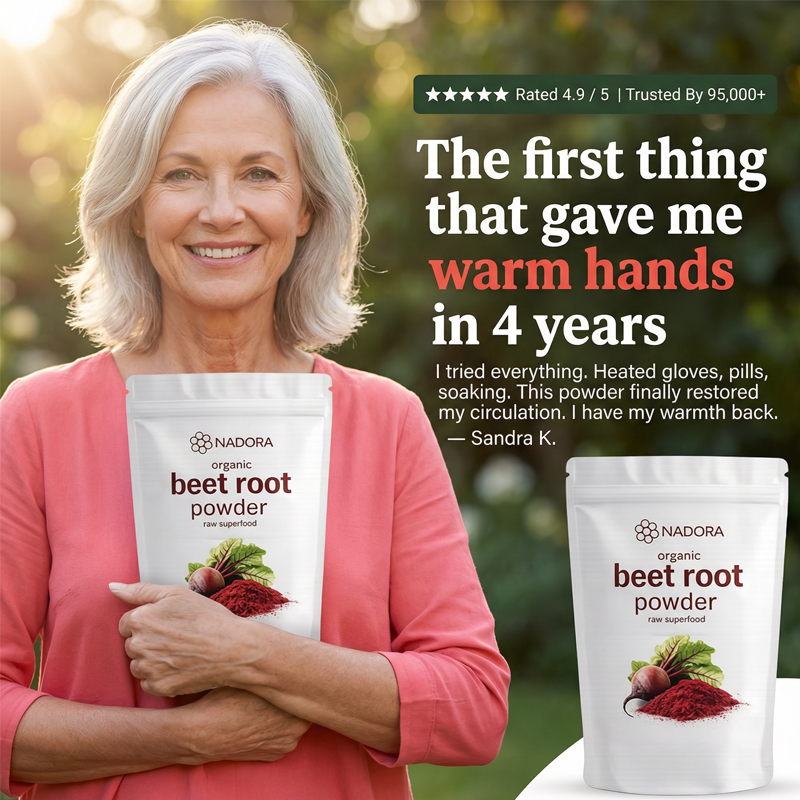 NADORA ORGANIC BEET ROOT POWDER - RESTORES HEALTHY CIRCULATION